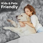 Noahas Fluffy 4x6 Area Rugs for Bedroom Living Room,Tie-Dyed Grey Thick Shag Throw Floor Carpet,Soft Shaggy Bedside Non-Slip Plush Dorm Nursery Kids Rug