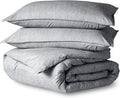 Bare Home Bedding Duvet Cover Oversized Queen Size - Premium 1800 Super Soft Collection - Lightweight, Duvet Cover - Soft Textured (Oversized Queen, Heathered Charcoal)