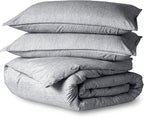 Bare Home Bedding Duvet Cover Oversized King Size - Premium 1800 Super Soft Collection - Lightweight, Duvet Cover - Soft Textured Bedding (Oversized King, Heathered Charcoal)