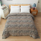 Elegant Comfort Luxury Velvety Feel Blanket, All-Season Lightweight Blanket, Ultra Plush, Soft, Cozy-Fuzzy Flannel Fleece for Couch, Sofa, Bed, Travel, Animal Print Design, Twin/Twin XL, Leopard