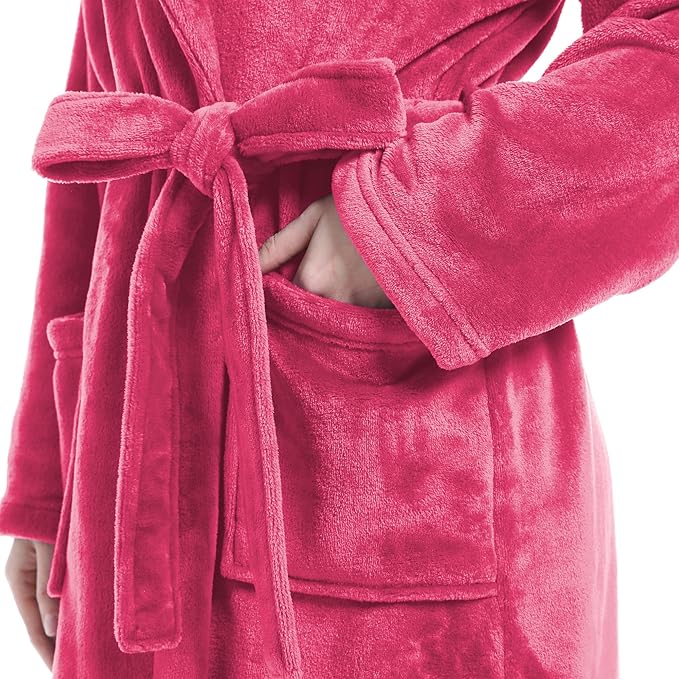 Plush Soft Robes for Women, Premium Fleece Womens Robe Cozy Warm Bathrobe