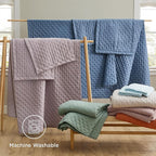 Bedsure Quilts Queen Size - Purple Bedspread Queen Size & Lightweight Comforter, Modern Farmhouse Coverlet with Clover Pattern, Ultra Soft All-Season Bedding, 90 x 96 Inches | Stitch-Free Quilting, Ultra Soft, Lightweight, Machine Washable, Pet-Friendly