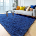 ONASAR Navy Blue Area Rugs for Living Room Bedroom, 5x8 Fluffy Bedside Rug, Soft Plush Fuzzy Shaggy Indoor Floor Carpets for Nursery Kids Boys Girls Men Teen Playroom Home Decor Aesthetic