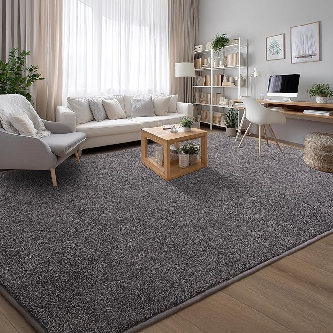 Keeko 3x5 Area Rugs for Living Room, Soft Modern Memory Foam Bedroom Rug Washable Indoor Rug Low Pile Minimalist Non Slip Carpet for Kids Nursery Dorm Room Home Decor Dark Grey
