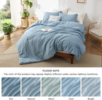 Bedsure King Size Comforter Set - Storm Blue Soft Bedding for All Seasons, Cationic Dyed Bed Set, 3 Pieces, 1 King Size Comforter (104"x90") and 2 Pillow Shams (20"x36"+2")