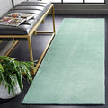 SAFAVIEH Washable Rug Faux Rabbit Fur Shag Collection - 2'3" x 8' Runner, Sage, Slip Resistant & Easy Cleaning, Ideal for Living Room, Hallway, Foyer, Nursery, Bedroom, Boys & Girls Room (FRF100W)