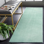 SAFAVIEH Washable Rug Faux Rabbit Fur Shag Collection - 2'3" x 8' Runner, Sage, Slip Resistant & Easy Cleaning, Ideal for Living Room, Hallway, Foyer, Nursery, Bedroom, Boys & Girls Room (FRF100W)