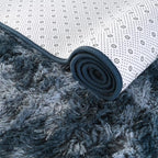 ISEAU Runner Rug for Bedroom, 2x6 Feet Shag Area Rug with Upgrade Non Slip, Fluffy Carpet Runner for Hallway, Fuzzy Soft Living Room Rugs for Boys Bedroom Decor, Dark Blue