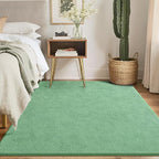 Keeko 5x7 Sage Green Area Rugs for Bedroom, Soft Modern Living Room Rug Indoor Non Slip Low Pile Washable Rug Fluffy Fuzzy Memory Foam Carpets Throw Rugs for Kids Nursery Classroom Dorm Room Decor