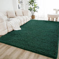 Litanika 6x9 Shag Area Rug for Living Room Bedroom, Emerald Dark Green High Pile Ultra Soft Plush Shaggy Furry Bedside Playroom Dorm Carpet, Non-Slip, Non-Shedding Modern Indoor Floor Rug