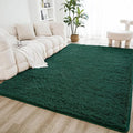 Litanika 8x10 Shag Area Rug for Living Room Bedroom, Emerald Dark Green High Pile Ultra Soft Plush Shaggy Furry Bedside Playroom Dorm Carpet, Non-Slip, Non-Shedding Modern Indoor Floor Rug