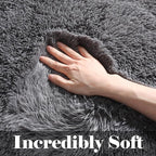ONASAR 2x6 Grey Runner Rugs for Bedroom Living Room, Fluffy Bedside Hallway Throw Area Rug, Gray Ultra Soft Plush Furry Floor Carpet Mat for Nursery Kids Dorm Closet Home Decor Aesthetic