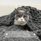 Maetoow Tighter Version Chenille Chunky Knit Blanket Throw （50×60 Inch）, Handmade Warm & Cozy Blanket Couch, Bed, Home Decor, Soft Fleece Banket, Boho Thick Blankets and Giant Yarn Throws，Dark Grey