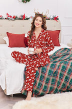 Ekouaer Women's Classic Button Down Long Satin Silk Pajama Set