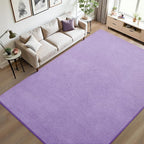 Keeko 5x7 Purple Area Rugs for Bedroom, Soft Modern Living Room Rug Indoor Non Slip Low Pile Washable Rug Fluffy Fuzzy Memory Foam Carpets Throw Rugs for Kids Nursery Classroom Dorm Room Decor