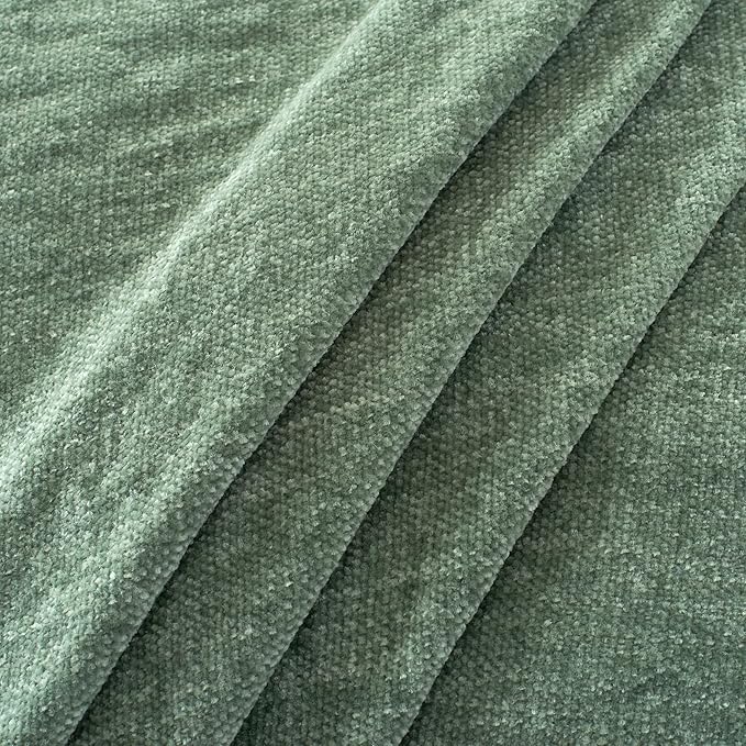 Chenille Throw Blanket for Couch with Tassels,50"X60" Soft Cozy Lightweight Knitted Boho Decorative Blankets for Bed and Sofa,Light Green