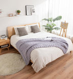 clootess Chunky Knit Blanket Knitted Throw Crochet Chenille Yarn Woven for Bed Sofa Textured Thick Cable Decor (Grey 40x60 in)