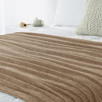 Chenille Throw Blanket for Couch 50"X 60", Soft Cozy Throws with Fringe Tassel for Bed Sofa Chair Cover, Lightweight Knitted Decorative Boho Blankets for Living Room, Taupe