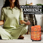 WBM Tall Round Metal Basket Salt Chunks lamp with Touch Dimmer Switch | 6-8 lbs, Salt Lamp, Ideal for Gift, Decor & Desk