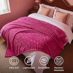 Bedsure GentleSoft Hot Pink Fleece Blanket for Couch - Cozy Soft Blankets for Women, Cute Small Throws for Girls, 108x90 Inches