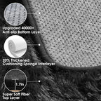 ONASAR Black Area Rugs for Bedroom Living Room, Fluffy Fuzzy Shaggy 4x6 Bedside Rug, Soft Plush Modern Indoor Floor Carpet for Nursery Kids Girls Boys Teen Dorm Home Office Decor Aesthetic