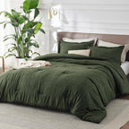 Bedsure California King Comforter Set - Dark Green Soft Bedding for All Seasons, Cationic Dyed Bed Set, 3 Pieces, 1 California King Size Comforter (104"x96") and 2 Pillow Shams (20"x36"+2")