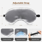 Sleep Mask Silk Eye Mask for Men Sleeping Mask, Adjustable Elastic Strap for Night Shading Sleep Mask, Soft and Comfortable for Both Men and Women (Grey)