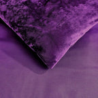 Fredsure Distressed Velvet Comforter Set, 5 Pieces Dark Purple King, Distressed Velvet Face and Brushed Microfiber Reverse