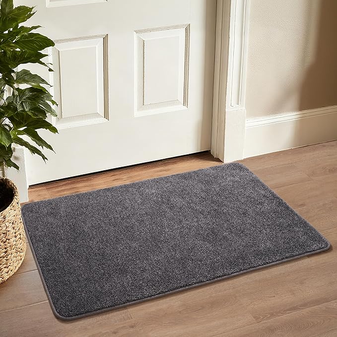 Keeko 2x4 Area Rugs for Living Room, Soft Modern Memory Foam Bedroom Rug Washable Indoor Rug Low Pile Minimalist Non Slip Carpet for Kids Nursery Dorm Room Home Decor Dark Grey