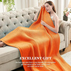 L'AGRATY Knitted Weighted Blanket - 48"x72" 20lbs Cooling Chunky Knit Heavy Blanket for Adults Braided Crochet Throw Thick Cable Yarn Knit Decorative No Beads Evenly Weighted Machine Washable