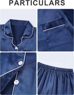 DIPUG 3 Piece Girls Silk Pajamas Set Soft Satin PJs Sleepwear for Comfortable Nights