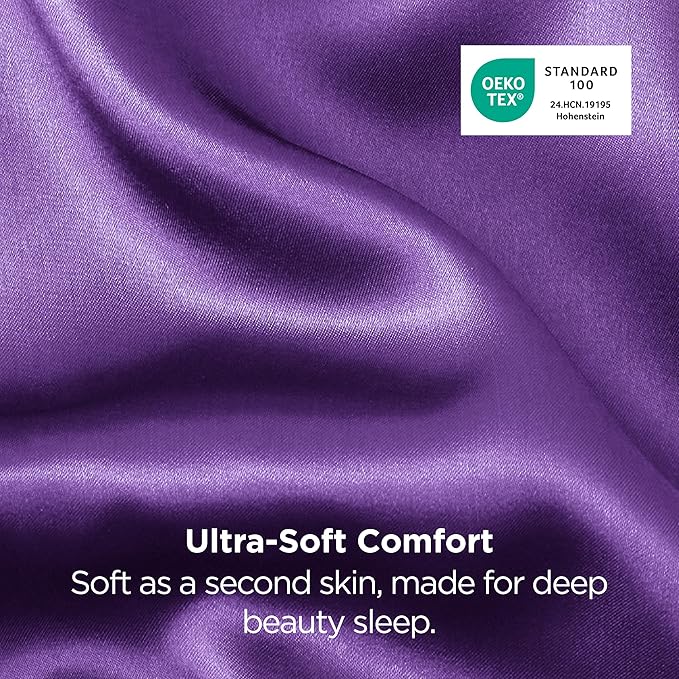 Bedsure Polyester Pillowcases, Polyester Pillow Cases Queen Size Set of 2, Purple Pillow Case for Sleeping Women with Envelope Closure, Gifts for Women Men, 20x30 Inches, 2pcs