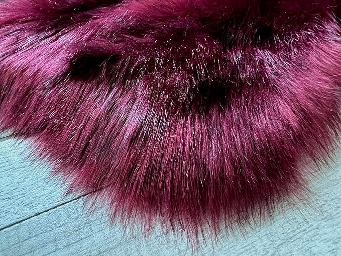 LAMBZY Bear Skin Rug Super Soft Fluffy Faux Fur for Bedroom Floor Sofa Living Room High-Density Plush Shaggy Carpet Sofa Cover Bedside Sheepskin Rug (4'x6', Burgundy)