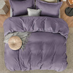 Bedsure Duvet Cover King Size - Soft Double Brushed Bedding Set for Kids & Adults, Zipper Closure, 3 Pieces, Includes 1 Duvet Cover (104"x90") & 2 Pillow Shams, NO Comforter, Grayish Purple