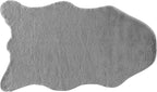 Walk on Me Faux Rabbit Area Rug - Plush, Fur Skin, Sheepskin, Suede Hide, 100% Polyester, Washable Animal Rug - Extreme Comfort, Softness, Stylish - Living Room & Dining Area (24"x39", Silver/Gray)