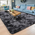 ISEAU Area Rugs 8x10 Feet for Living Room Rugs, Ultra Soft Fluffy Rugs for Bedroom, Non-Slip Modern Large Shag Bedroom Rug, Carpet for Living Room Home Decor, Tie-Dyed Dark Grey