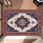 Area Rug 2x3 ft Entry Rug Washable Boho Rugs Non Slip Rubber Backing Low Pile Floral Door Mat Small Carpet for Bedroom, Bedside, Kids Room