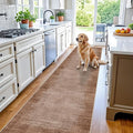 3x12 ft Non Skid Hallway Runner Rug - Kitchen Runner Rug with Rubber Backing Low Pile Thin Carpet Runners for Kitchen Entryway Bathroom,Modern Abstract Neutral（Warm Taupe,3x12）
