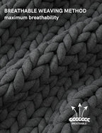 YnM Chunky Throw Blanket, Medium-Weight, Hand Knitted, Skin Friendly, Ventilated and Breathable, Machine Washable, Home Décor Piece for Couch, Sofa and Bed (Charcoal Grey, 50x70 Inch)