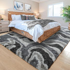 Noahas Large Fluffy 5x8 Area Rugs for Living Room Bedroom,Fuzzy Grey Thick Shag Throw Rug,Big Soft Shaggy Bedside Non-Slip Plush Dorm Nursery Kids Carpet