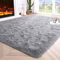 Noahas Fluffy Grey Area Rugs for Bedroom Living Room,4x5.3 Feet Thick Shag Throw Floor Carpet,Soft Shaggy Non-Slip Plush Dorm Nursery Kids Rug Home Decor Aesthetic