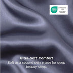 Bedsure Satin Pillowcase 2 Pack Similar to Silk Pillow Cases Standard Size, Pillow Case for Sleeping Women with Envelope Closure, Gifts for Women Men, Blue Granite, 20x26 Inches, 2pcs