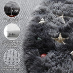 ONASAR Tie-Dyed Dark Grey Round Area Rug 4ft, Ultra Soft Bedroom Circle Rugs for Kids Girls Boys Teen, Fluffy Plush Shaggy Carpet Floor Mats for Nursery Dorm Living Room Office Home Decor
