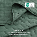Bedsure King Quilt - Dark Green Bedspread King Size & Lightweight Comforter, Modern Coverlet with Clover Pattern, Ultra Soft All-Season Bedding, 106 x 96 Inches | Stitch-Free Quilting, Ultra Soft, Lightweight, Machine Washable, Pet-Friendly