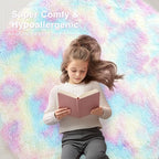 OLANLY Area Rugs for Living Room Bedroom, Machine Washable 2x3 Feet Soft Fluffy Shaggy Bedside Rug, Indoor Floor Carpet for Kids Girls and Boys, Dorms, Nursery Room, Home Decor Aesthetic, Rainbow