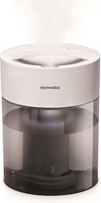 HoMedics Humidifiers for Bedroom, Home, Nursery, Office and Plants. Total Comfort UV-C Ultrasonic Humidifier, Leak Resistant Design, 0.97 Gallon Tank, 35 Hour Run Time, Quiet, Cool Mist, Night Light