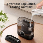 DREO Smart Humidifiers for Bedroom, 6L Top Fill Supersized Cool Mist Humidifier for Large Room, 60 Hour Runtime, Quiet Ultrasonic Humidifier for Plants, Indoor, Home, Night Light, Black