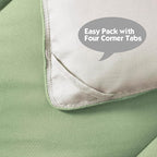 HIG 3pc Sage Green Twin/Twin XL Comforter Set - All Season Reversible Down Alternative Comforter with Sham - Quilted Duvet Insert with Corner Tabs - Diamond Stitched Blanket - Breathable, Soft, Fluffy