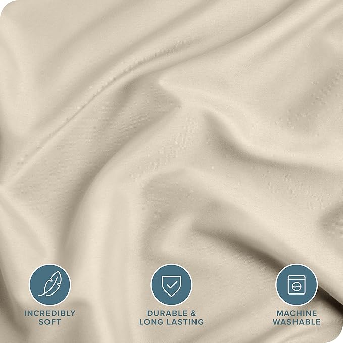 Bare Home Bedding Duvet Cover Oversized Queen - Premium 1800 Super Soft Collection - Lightweight, Cooling - Soft Breathable Bedding Duvet Cover (Oversized Queen, Sand)