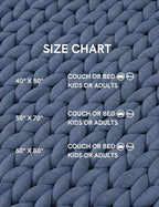 YnM Chunky Throw Blanket, Medium-Weight, Hand Knitted, Skin Friendly, Ventilated and Breathable, Machine Washable, Home Décor Piece for Couch, Sofa and Bed (Cerulean Blue, 40x50 Inch)